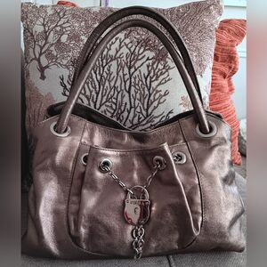 Furla Metallic Leather Satchel EUC